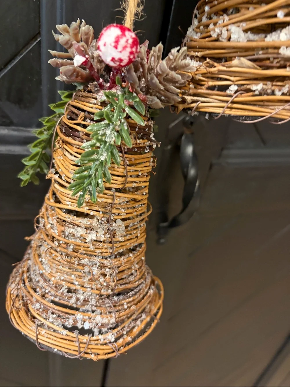 Festive Pine Holiday Wreath with Red Berries & Bells